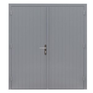 Hardhouten dubbele dichte deur Prestige, 202 x 221 cm, grijs gegrond