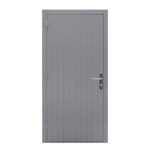 Hardhouten enkele dichte deur Prestige, linksdraaiend, 109 x 221 cm, grijs gegrond