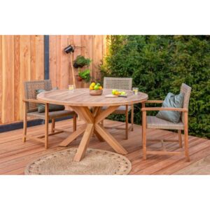 Teak tuintafel rond