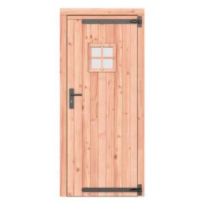 Douglas enkele deur met zwart beslag 90 x 201 cm, Rechtsdraaiend
