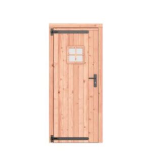 Douglas enkele deur met zwart beslag 90 x 201 cm, linksdraaiend